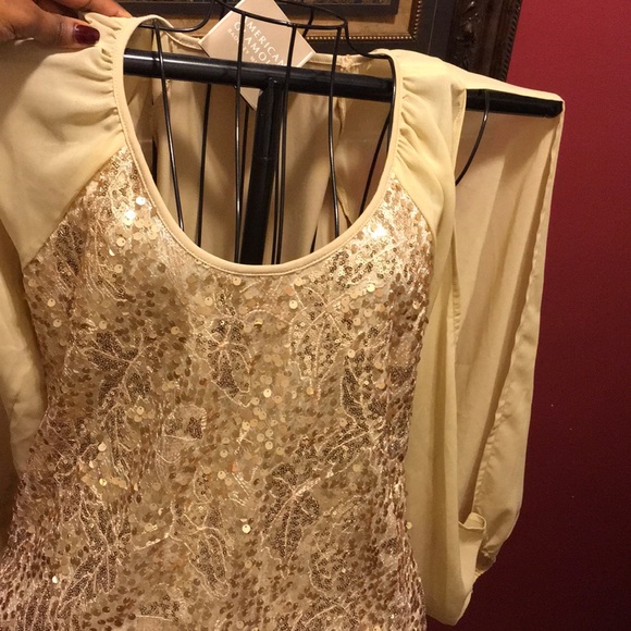 Badgley Mischka Gold American Glamour Sequin Tunic - Picture 5 of 6